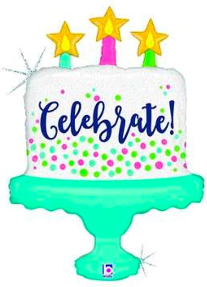 Folieballon Celebrate! Glittering Cake Holo 82,5 cm