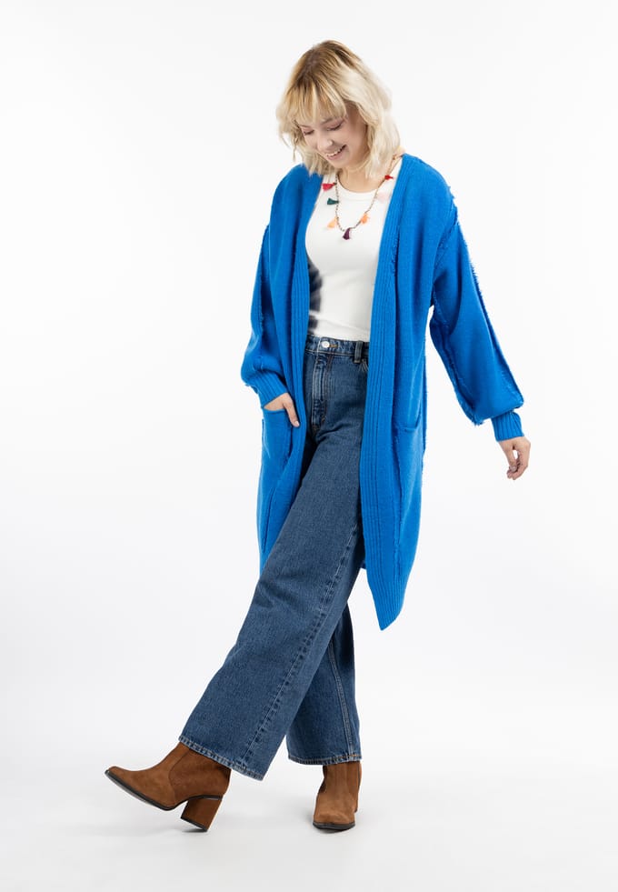 IZIA Longcardigan Dames blauw