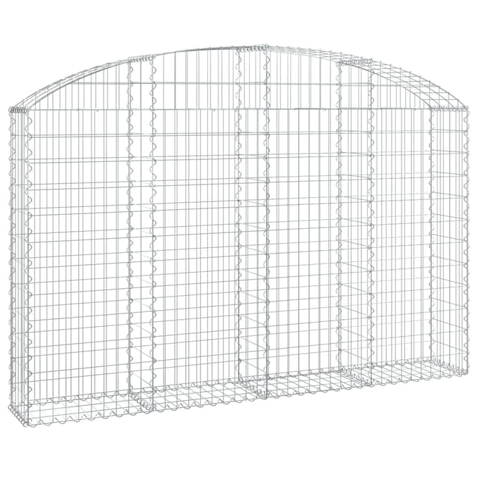 vidaXL - Schanskorf - gewelfd - 200x30x120/140 - cm - gegalvaniseerd - ijzer