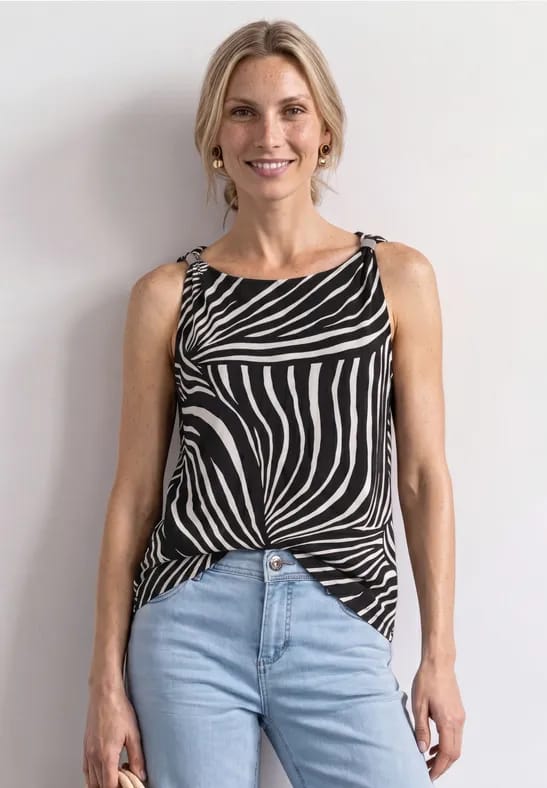 Top met boothals en schouderdetail