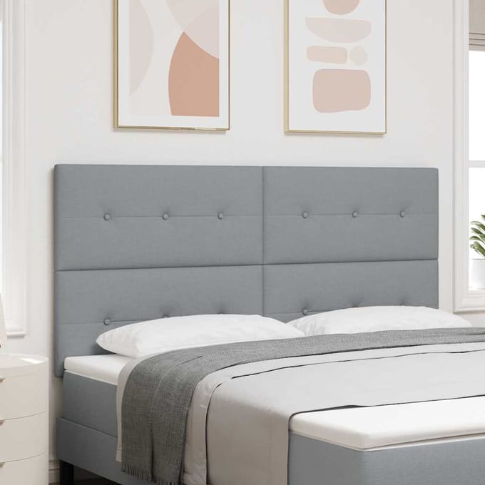 vidaXL - Hoogte - verstelbaar - hoofdbord - Lichtgrijs - 180 - cm - Stof
