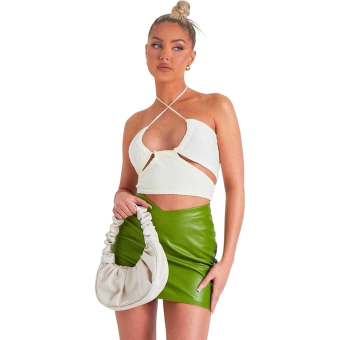 Missy Empire Dames/Dames minirok in imitatieleer (Groen)