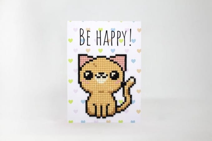 Diamond Painting Be Happy wenskaart