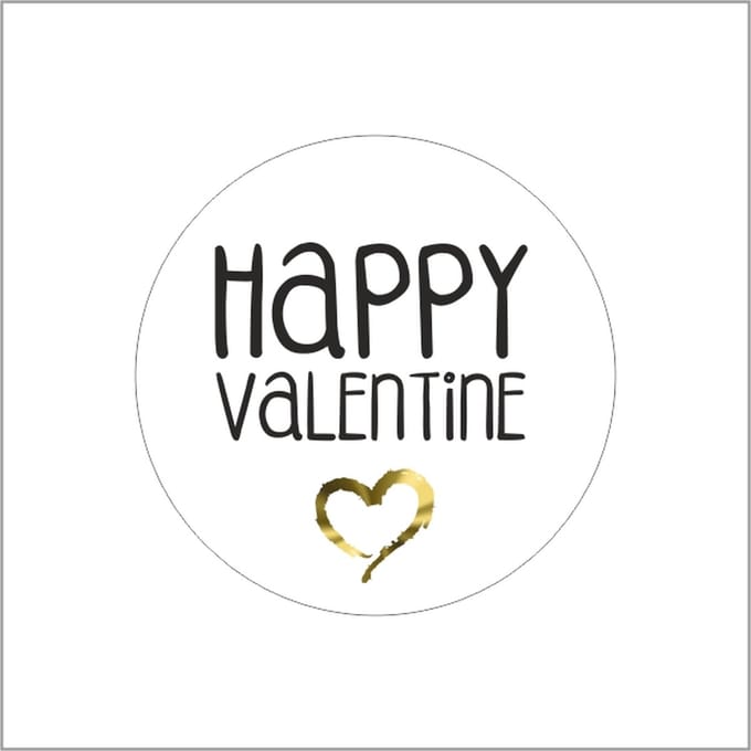 Sluitstickers - Sluitzegels - Etiketten - Valentijn - Happy Valentine - O39mm - rol van 500