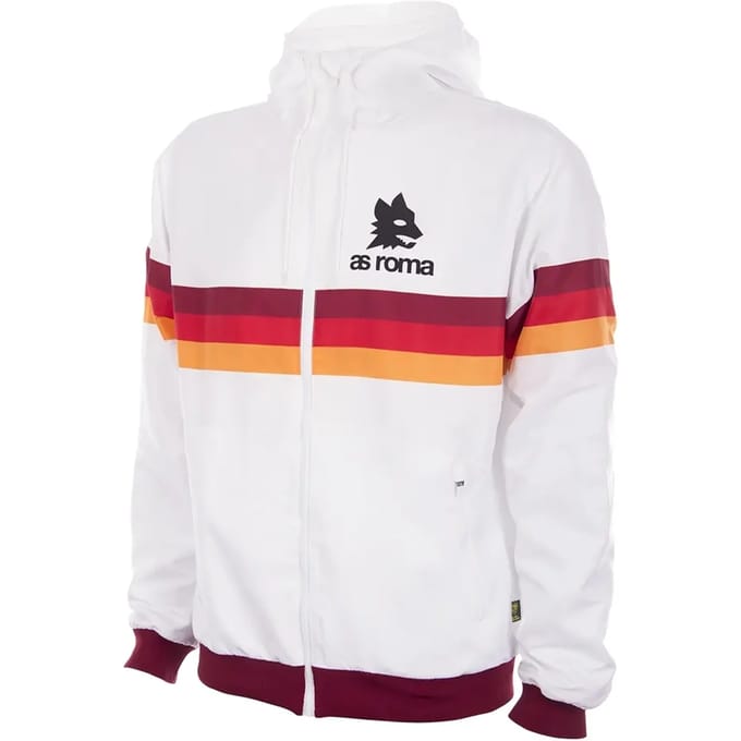 COPA - AS Roma 1980's Retro Voetbal Windbreaker - Heren - Wit - M