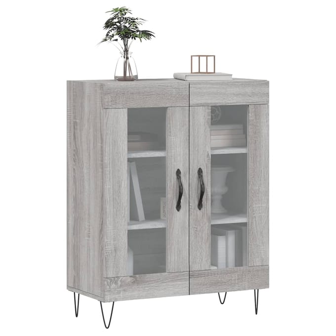 vidaXL - Dressoir - 69,5x34x90 - cm - bewerkt - hout - grijs - sonoma - eikenkleurig