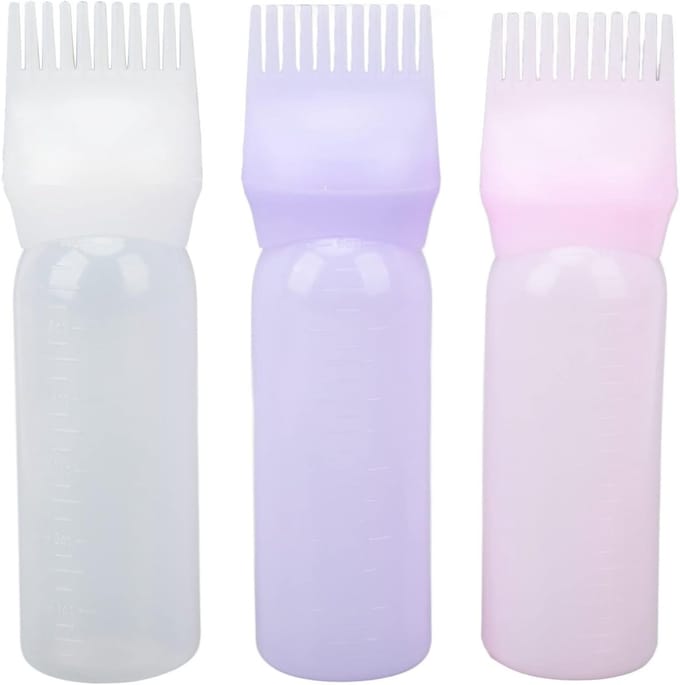 3-delige haarverf applicatorfles met capaciteitsschaal, ideaal voor haarkleuring en stylingtools