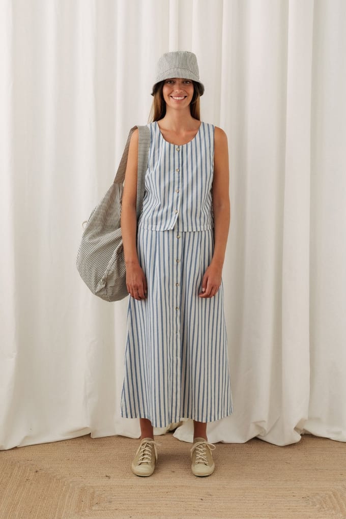 TWOTHIRDS Reyneke Skirt Sailor Stripes Größe: S | Maxiröcke Outlet | Damen