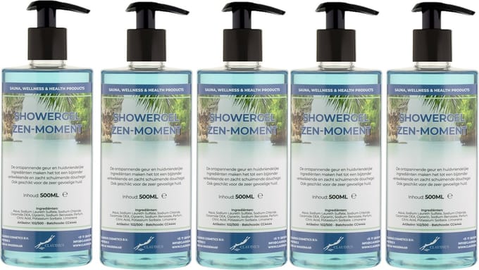 Douchegel Zen moment 500 ml - set van 5 stuks - met gratis pomp - Showergel