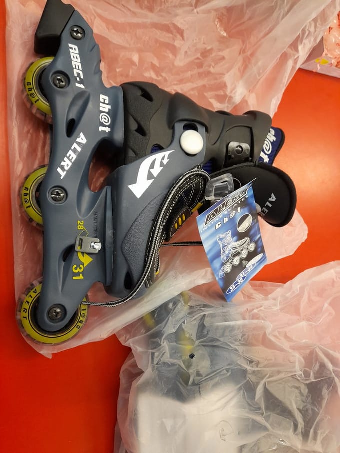 alert inline skates ch@t 28-31 zwart geel