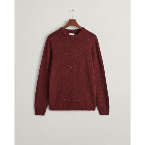 Gant Trui Wool Neps Ronde Hals Lamswol Mix Plumped Red / male