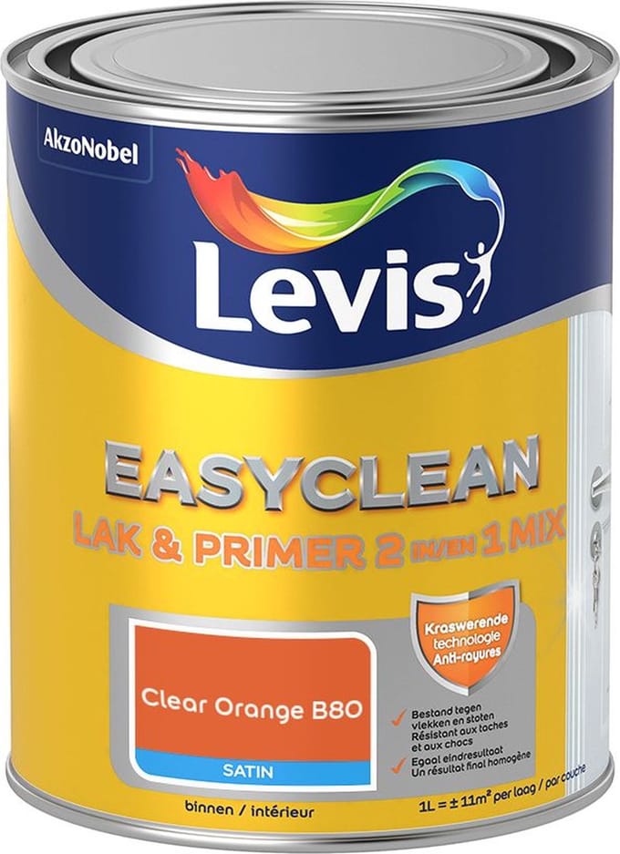 Levis - Easyclean Lak & Primer 2-In-1 Mix - Clear Orange B80 - Mengverf - 1 L