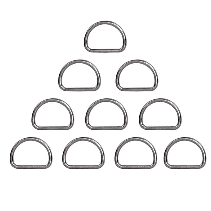 15mm 10 stuks D-ringen verstelbare lus legering D-ring voor tas kleding riem band webbing (tin) gray