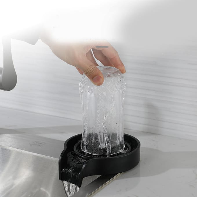 Rince-verre d'évier haute pression Acier inoxydable Robinet à pression automatique Lave-tasse pour maison café white