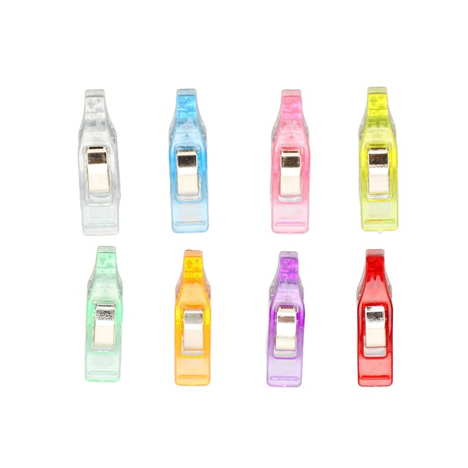 100 Stuks Multifunctionele Clips Kleurrijk Transparant Plastic Punt Neus Clip Set voor het Binden van Foto white
