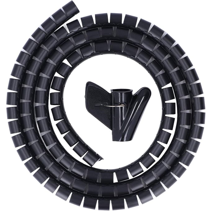 Spiraalkabelwikkel Organizer Dia 20mm/0.79in Draadwikkelbuis Kabelmanagementsysteem voor Thuis black