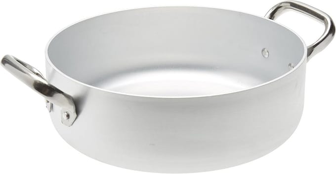 Aluminium Inductie Stoofpan 28 cm met 2 Handgrepen - Zilver/Zwart