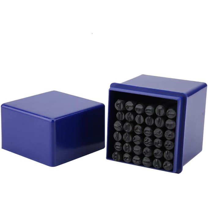 Kit d'outils de poinçonnage et de marquage de lettres et de chiffres en acier de 5 mm, 36 pièces/ensemble black