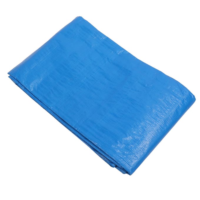 Bâche en polyéthylène robuste 5 x 6 m, imperméable, résistante aux UV, anti-usure, avec bords renforcés et métal blue