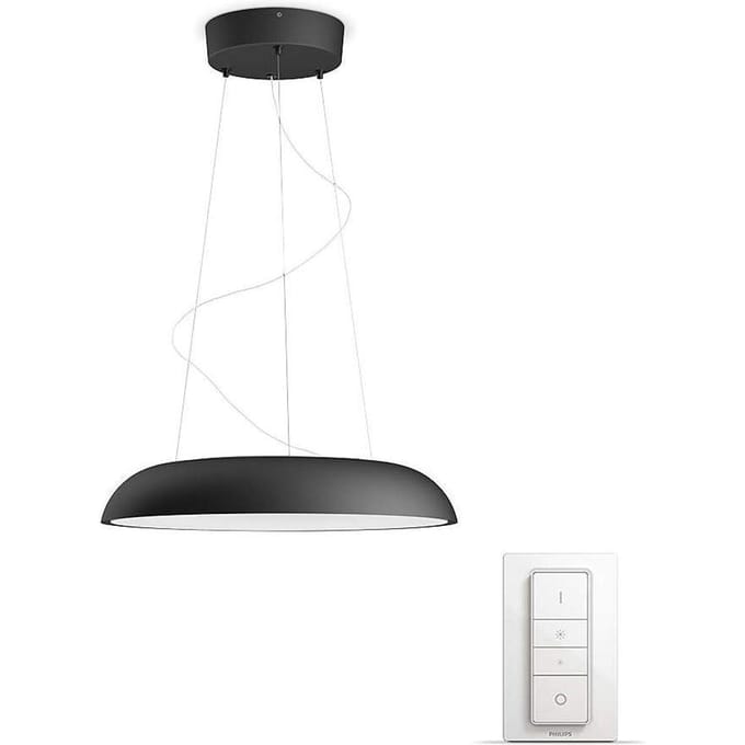 Philips Hue Amaze hanglamp - warm tot koelwit licht - zwart - 1 dimmer switch