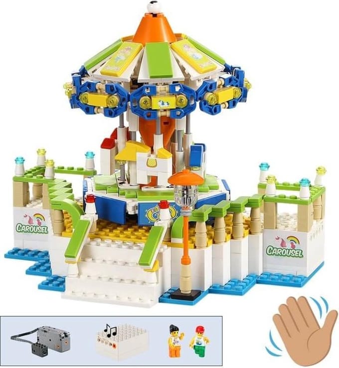 CADA BRICKS Draaimolen Kermis - Technisch bouwpakket voor kinderen 8+ jaar
