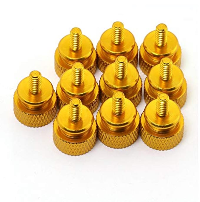 Gekartelde Duimschroeven 10 Stuks - Lichtgewicht Aluminium PC Behuizing Schroeven - Goud