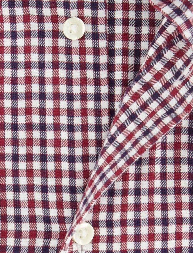 Barbour overhemd rood geruit katoen slim fit