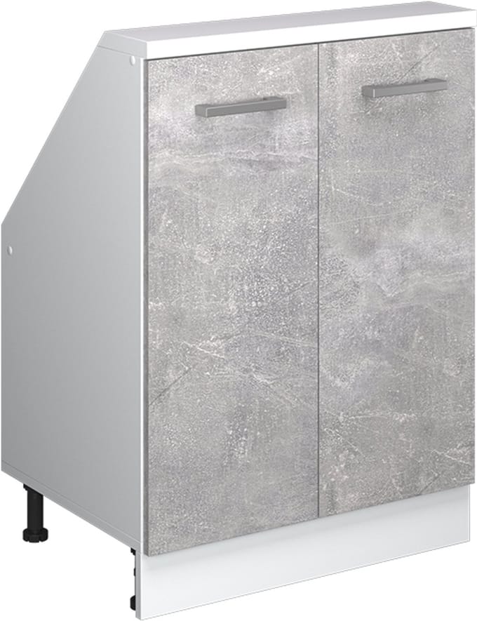 Vicco Rion Kast voor schuine wand – met 2 deuren Beton/Wit