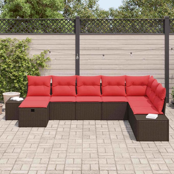vidaXL - Tuinbank - Set - 8 - st - Bruin - poly - rattan