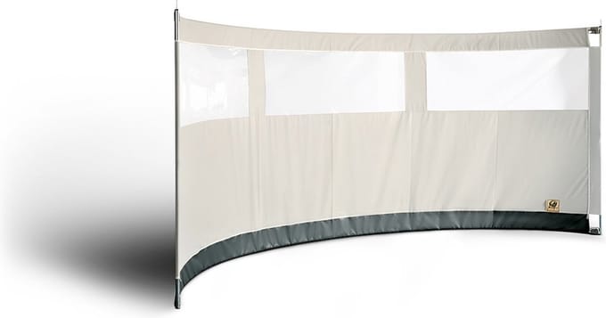 Gebogen windscherm ESVO Mistral 395 met 3 smalle ramen