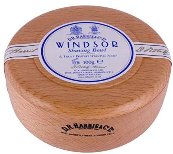 Houten Scheermes Kom met Scheerzeep 100g - Windsor