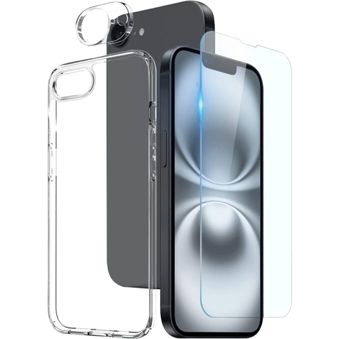 Northjo Apple iPhone 16e/17e All-in-One Protection Pack Transparant
