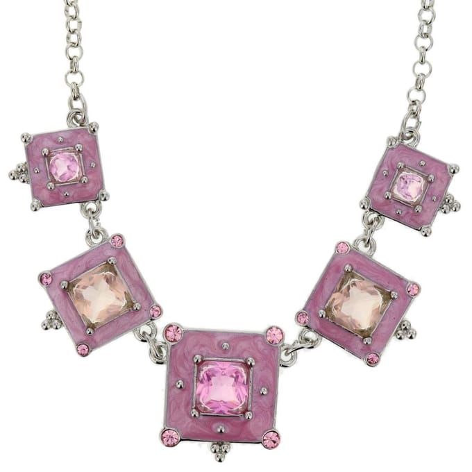 Behave® Korte Ketting - Roze Hangers - Nikkelvrij - 40 cm
