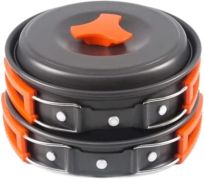 Kampeer Kookset - Reis Servies - Outdoor Koken - Lichtgewicht Aluminium - Compact Formaat