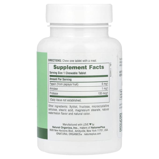 Kauwbare Papaja Enzym Supplement, 180 Tabletten