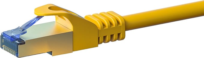 Danicom CAT6a S/FTP (PIMF) patchkabel - 2 meter geel - netwerkkabel - internetkabel - UTP kabel - RJ45 - 10000 mbit/s