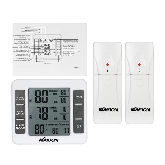 KKmoon Mini LCD Digitale Thermometer Temperatuurmeter 0 Celsius ~ 50 Celsius met Meting Celsius / Fahrenheit Max Min Waarde white