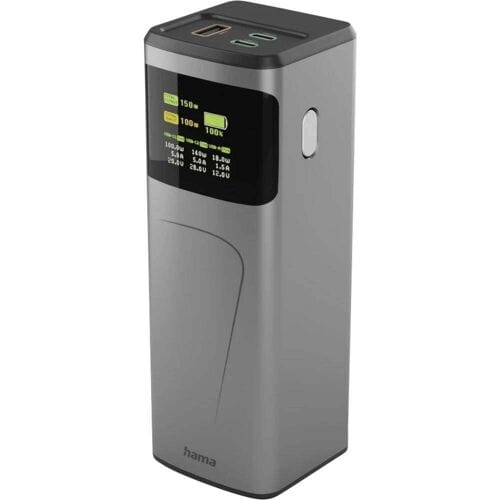 Hama High Power Powerbank 24000 mAh USB PD 3.0 Li-ion USB-C, USB-A Grijs Statusweergave