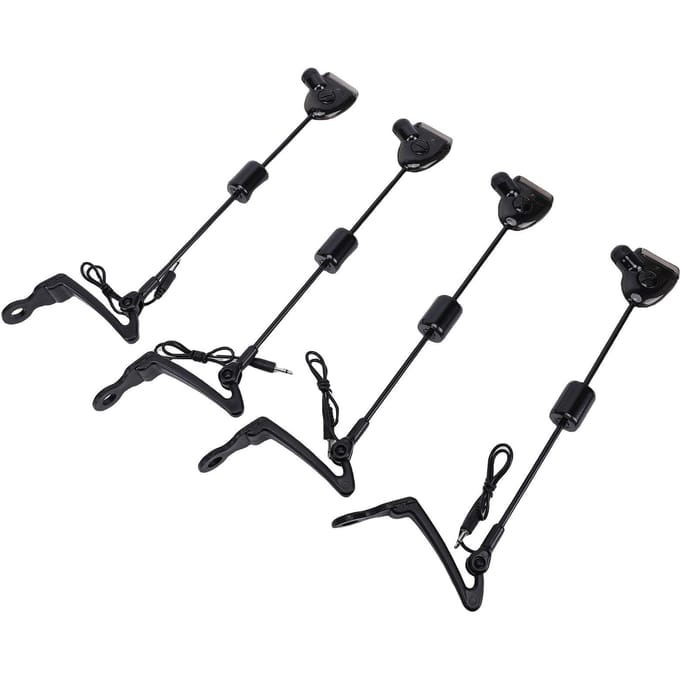 4 Stuks Visbeetalarm Indicatoren Karpervissen LED Verlichte Beetindicator voor Buiten black