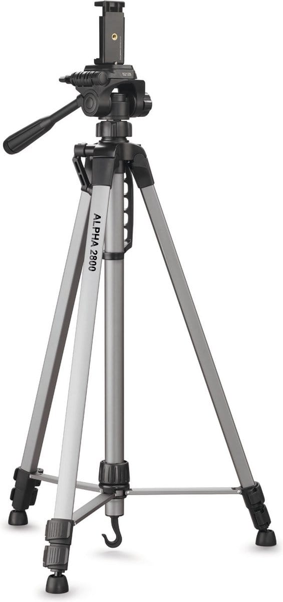Cullmann Cullmann Alpha 2800 mobile - Stativ Ministatief Werkhoogte: 67.5 - 184.5 cm Zilver, Zwart Incl. zwengel
