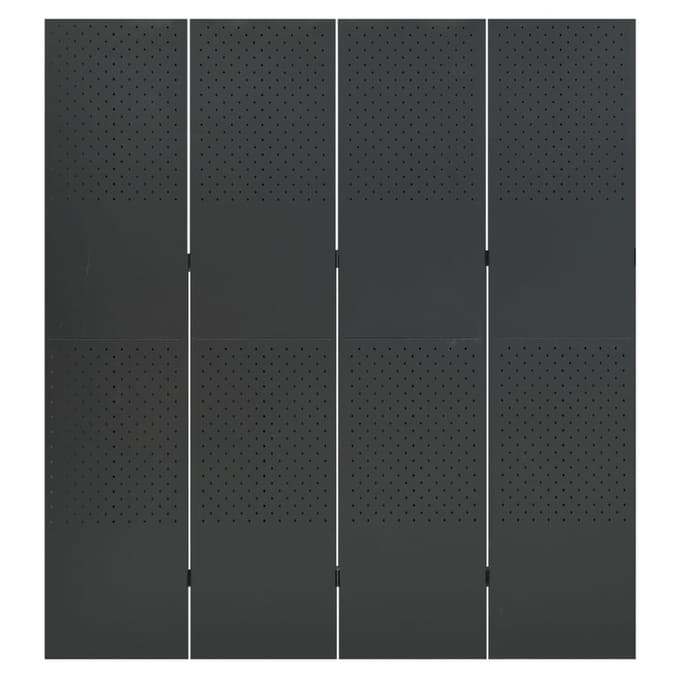 vidaXL - Kamerscherm - met - 4 - panelen - 160x180 - cm - staal - antracietkleurig
