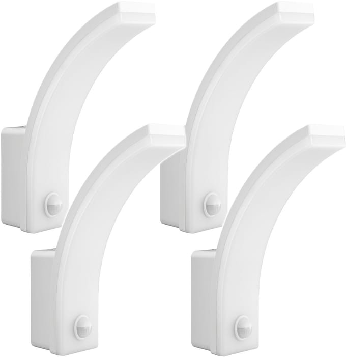 Maclean - 4 stuks LED lamp - Buitenlamp - Wandlamp - PIR bewegingssensor - 20W - IP65 - 2000lm - 4000K - Wit