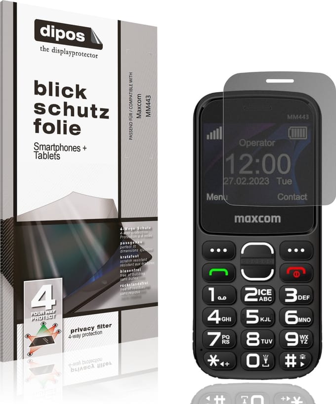 dipos – Matte Privacy Screenprotector geschikt voor Maxcom MM443 | Anti-Spy Beschermfolie