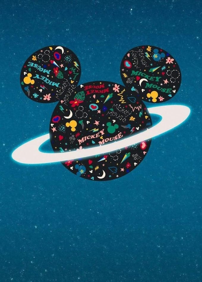Fotobehang - Planet Mickey 200x280cm - Vliesbehang