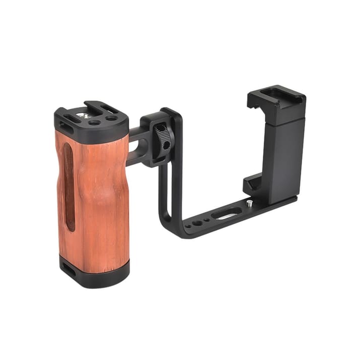 Universele Smartphone Video Grip Handvat Handheld Vlog Beugel voor Telefoon Smartphone Video Rig Kit zwart