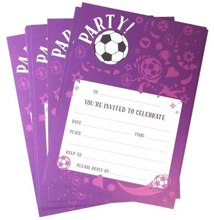 Kinderen Voetbal Verjaardagsuitnodigingen - 12 Stuks
