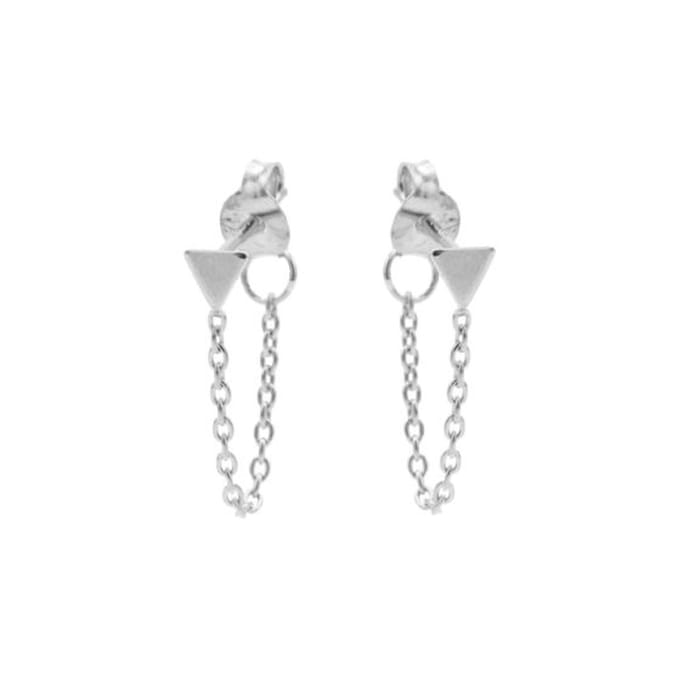 Karma oorbel Chain Triangle zilver M1413