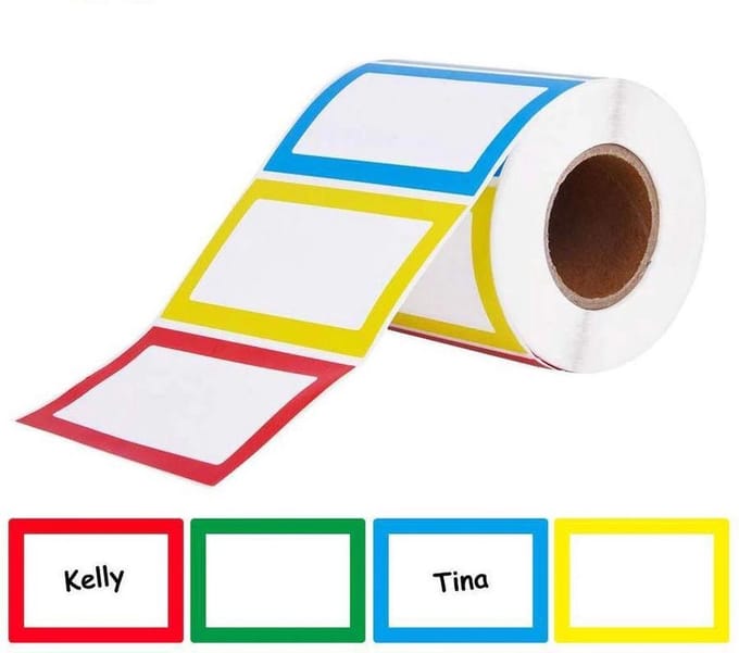 New Age Devi - "150-stuks-Naam-Stickers-op-Rol-Multicolor-8.9x5.7-cm"