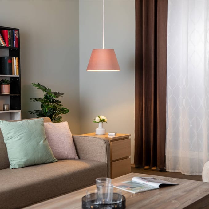Maco Design Hanglamp Rosabelle, kegelvormig, roze, 1-lamp.