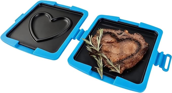 Sandwich Grill - Snack Maker - Kaas Smelten - Opvouwbaar Ontwerp - 18 x 18 x 5 cm - Blauw